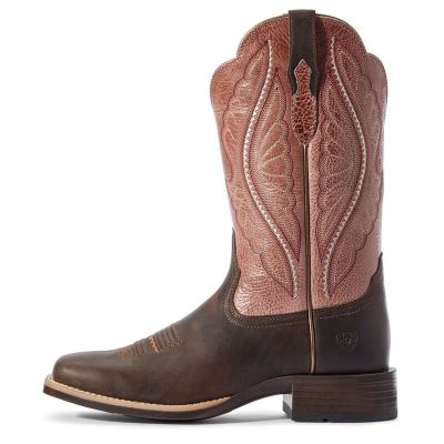 Ariat PrimeTime Çikolata / Pembe Western Csizma Bayan (32767-119)